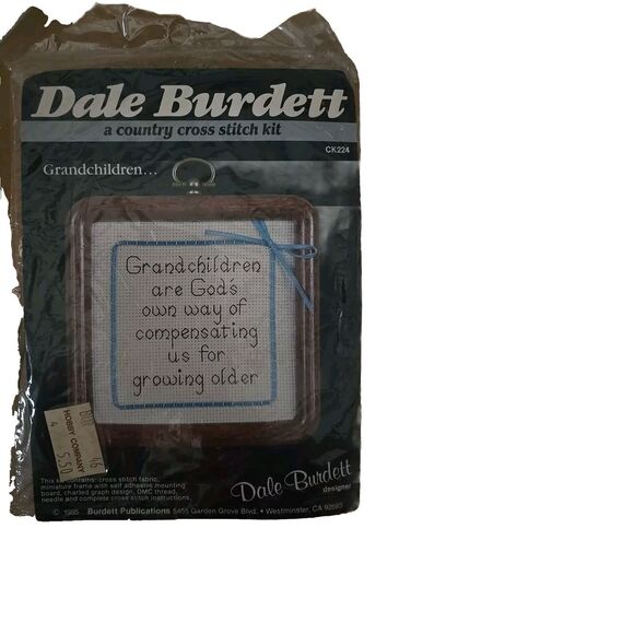 Dale Burdett Country Cross Stitch Kit Grandchildren Are Gods Way Of Compensating - Picture 1 of 2
